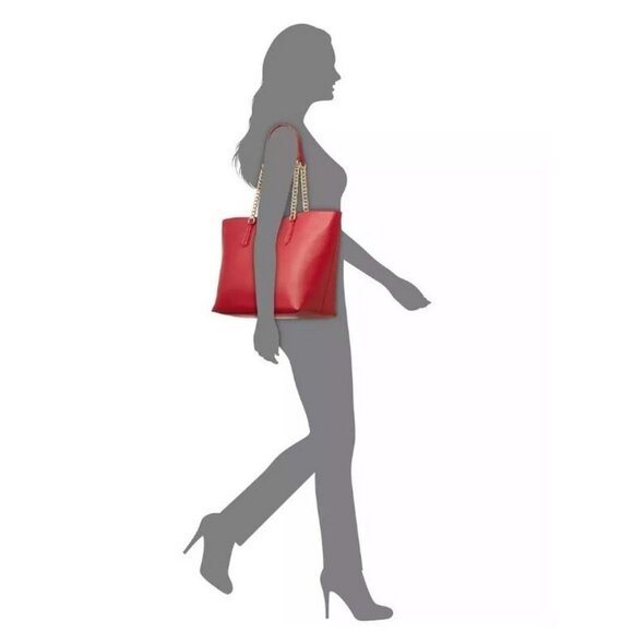 INC International Concepts Zoiey chain strap women's XL tote bag --RED - Picture 8 of 11